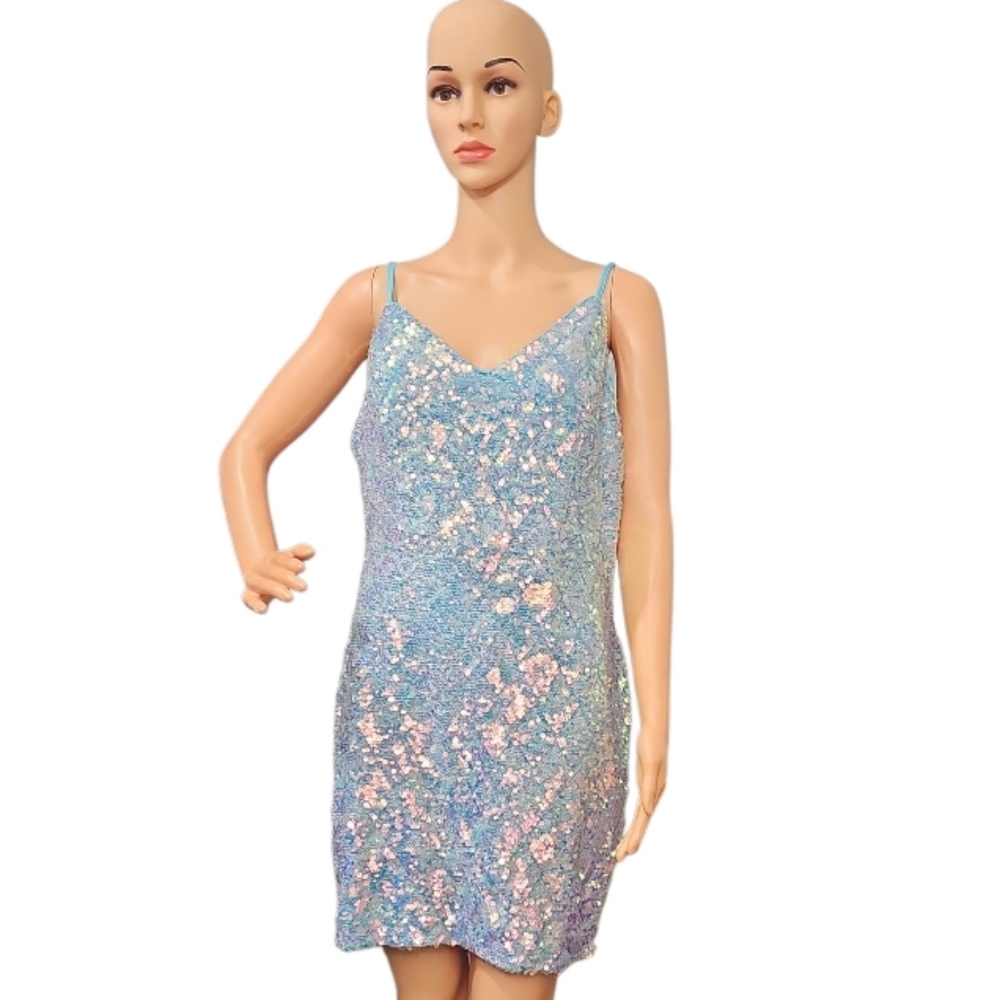 New Brand: Faeriesty Color: Blue Sequin Slip New Years Eve Dress‎ Size XL